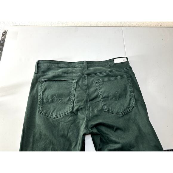 AG The Prima Mid-Rise Cigarette Pants Women’s 30R Forest Green Stretch Velvet - Picture 8 of 15